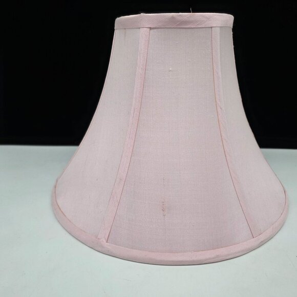 Vintage Pink Fabric Lamp Shade Bell Style With Brass Fitting - Picture 4 of 9